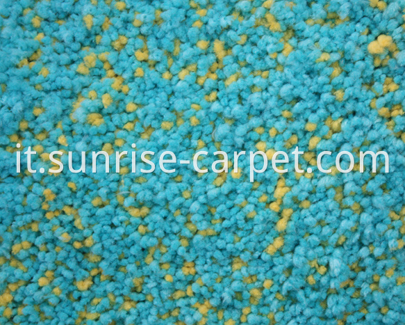 Microfiber Shaggy Rug Yellow and Blue mix Color